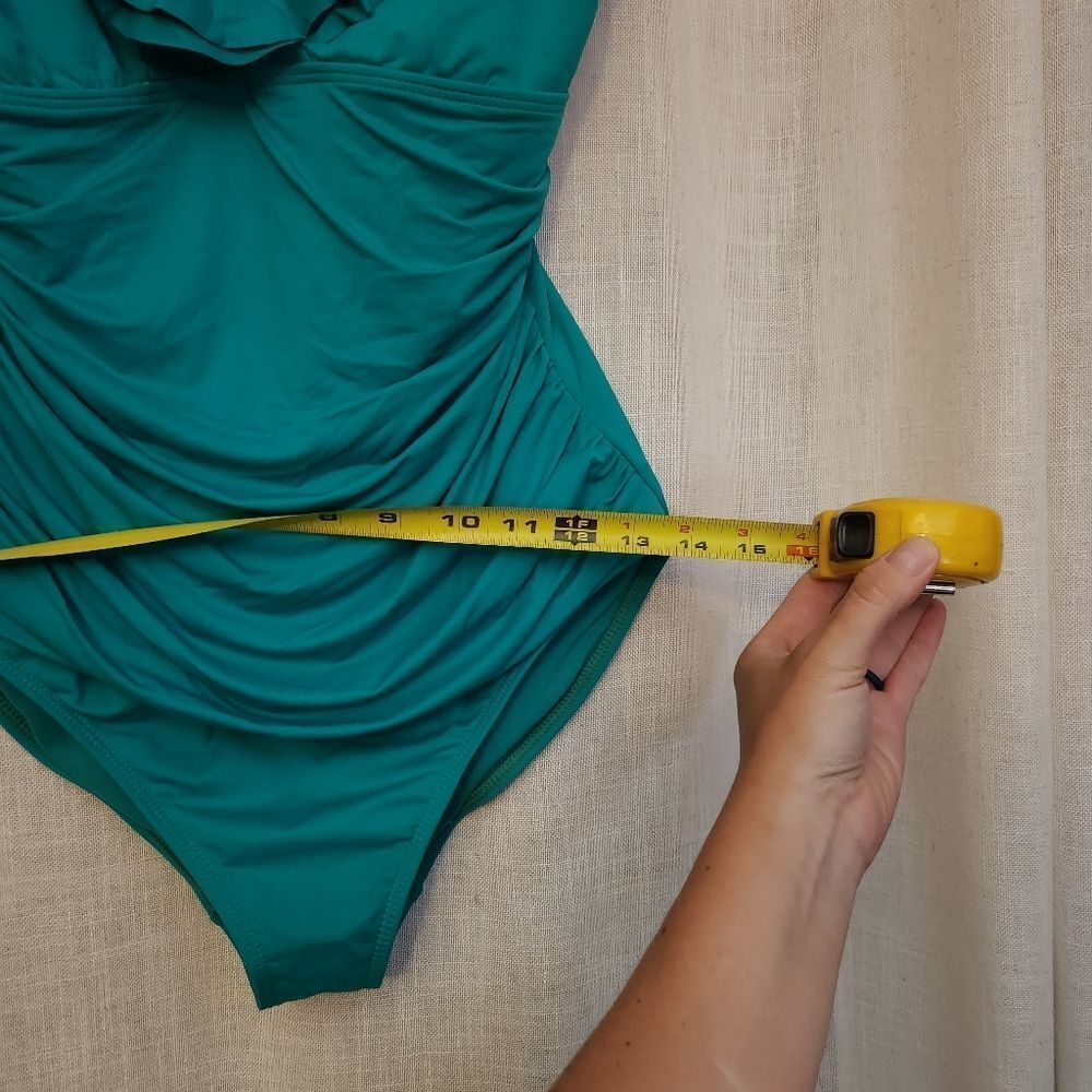 Lauren Ralph Lauren Teal Onepiece With Ruffles - Picture 2 of 7